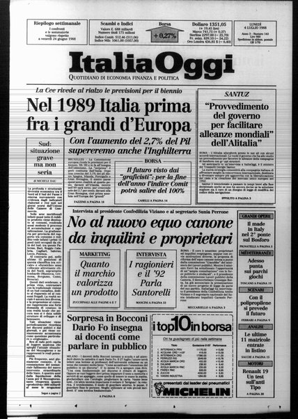 Italia oggi : quotidiano di economia finanza e politica